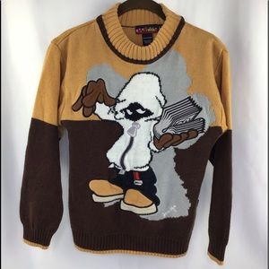 Vntg DISS PIMP Sweater Kids L Great Graphic RARE
